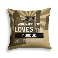 Pegasus Purdue Boilermakers 18" x 18" City Skyline Personalized Decor Pillow