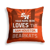 Pegasus Sam Houston State Bearkats 18" x 18" City Skyline Personalized Decor Pillow
