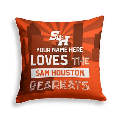 Pegasus Sam Houston State Bearkats 18" x 18" City Skyline Personalized Decor Pillow