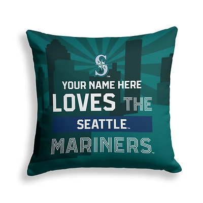 Pegasus Seattle Mariners 18" x 18" City Skyline Personalized Decor Pillow