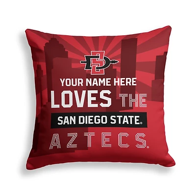Pegasus San Diego State Aztecs 18" x 18" City Skyline Personalized Decor Pillow