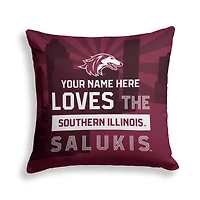 Pegasus Southern Illinois Salukis 18" x 18" City Skyline Personalized Decor Pillow