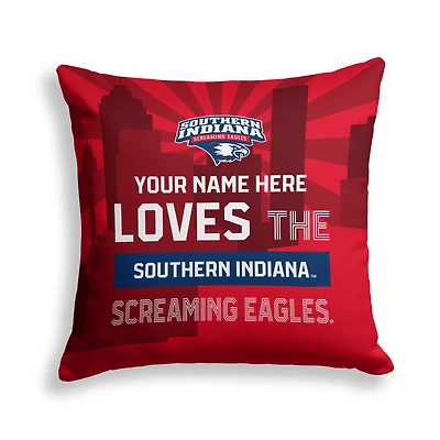 Pegasus Southern Indiana Screaming Eagles 18" x 18" City Skyline Personalized Decor Pillow