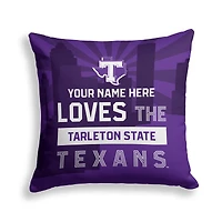 Pegasus Tarleton State Texans 18" x 18" City Skyline Personalized Decor Pillow