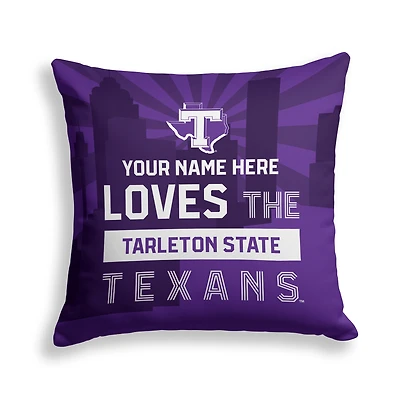 Pegasus Tarleton State Texans 18" x 18" City Skyline Personalized Decor Pillow