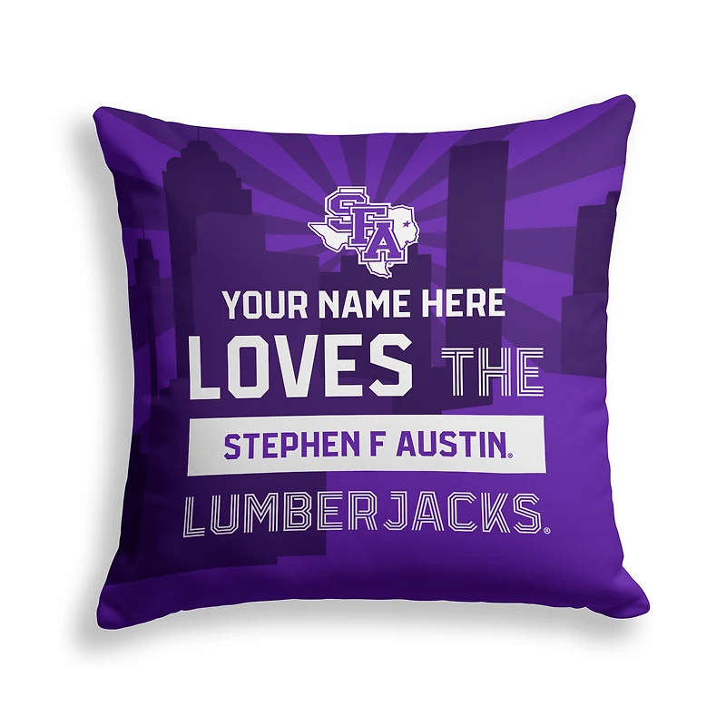 Pegasus Stephen F Austin Lumberjacks 18" x 18" City Skyline Personalized Decor Pillow