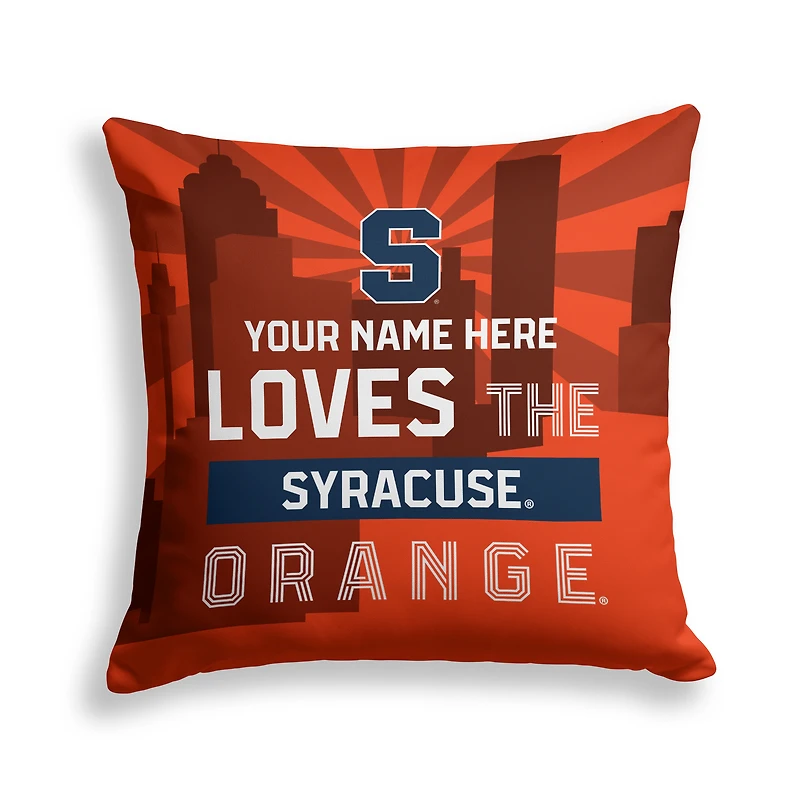 Pegasus Syracuse Orange 18" x 18" City Skyline Personalized Decor Pillow