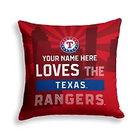 Pegasus Texas Rangers 18" x 18" City Skyline Personalized Decor Pillow