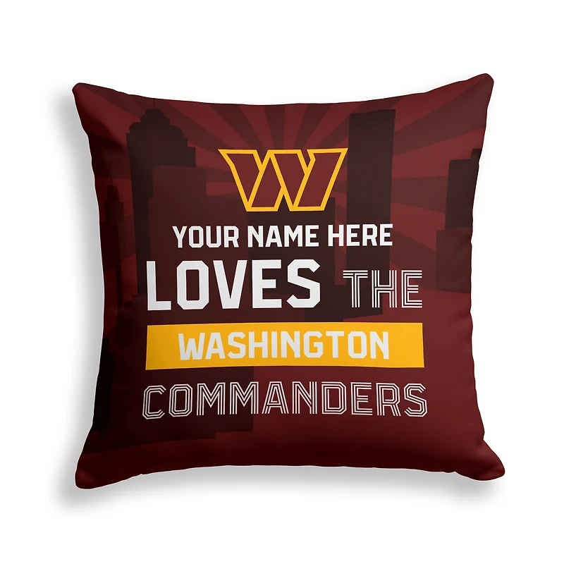 Pegasus Washington Commanders 18" x 18" City Skyline Personalized Decor Pillow