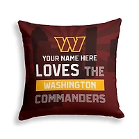 Pegasus Washington Commanders 18" x 18" City Skyline Personalized Decor Pillow