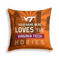 Pegasus Virginia Tech Hokies 18" x 18" City Skyline Personalized Decor Pillow