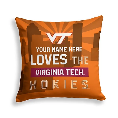 Pegasus Virginia Tech Hokies 18" x 18" City Skyline Personalized Decor Pillow