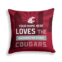 Pegasus Washington State Cougars 18" x 18" City Skyline Personalized Decor Pillow