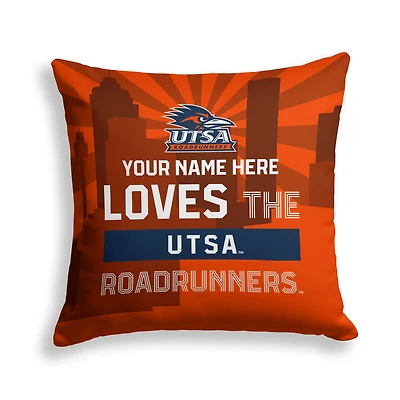 Pegasus UTSA Roadrunners 18" x 18" City Skyline Personalized Decor Pillow