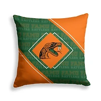Pegasus Florida A&M Rattlers 18" x 18" Diamond Boxed Decor Pillow