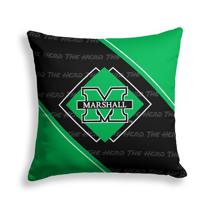 Pegasus Marshall Thundering Herd 18" x 18" Diamond Boxed Decor Pillow
