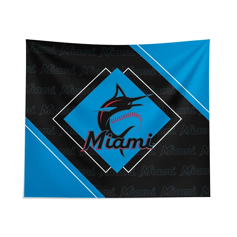 Pegasus Miami Marlins 51" x 60" Diamond Boxed Wall Tapestry