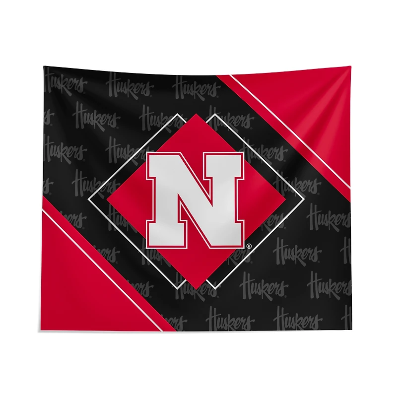 Pegasus Nebraska Huskers 51" x 60" Diamond Boxed Wall Tapestry