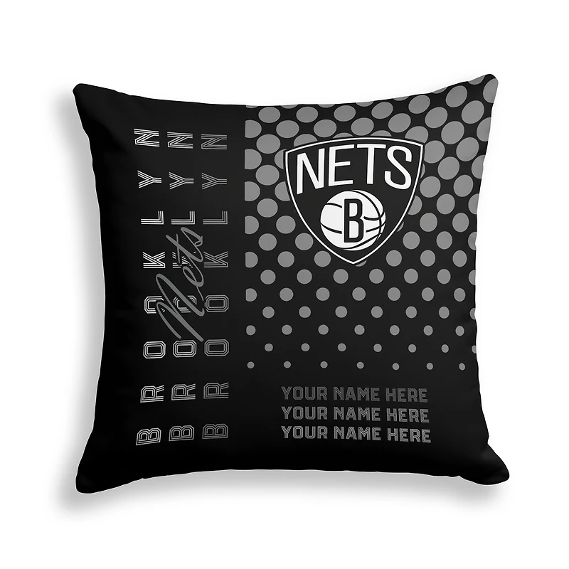 Pegasus Brooklyn Nets 18" x 18" Script Dot Fade Personalized Decor Pillow
