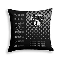 Pegasus Brooklyn Nets 18" x 18" Script Dot Fade Personalized Decor Pillow