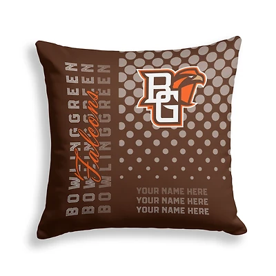 Pegasus Bowling Green St. Falcons 18" x 18" Script Dot Fade Personalized Decor Pillow