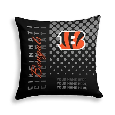 Pegasus Cincinnati Bengals 18" x 18" Script Dot Fade Personalized Decor Pillow