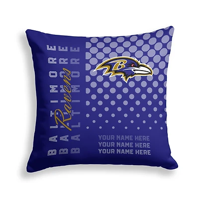 Pegasus Baltimore Ravens 18" x 18" Script Dot Fade Personalized Decor Pillow