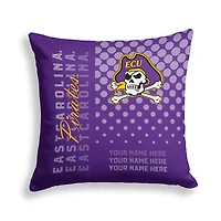 Pegasus ECU Pirates 18" x 18" Script Dot Fade Personalized Decor Pillow