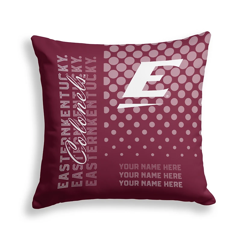 Pegasus Eastern Kentucky Colonels 18" x 18" Script Dot Fade Personalized Decor Pillow