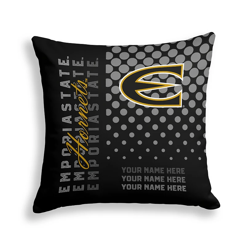 Pegasus Emporia State Hornets 18" x 18" Script Dot Fade Personalized Decor Pillow