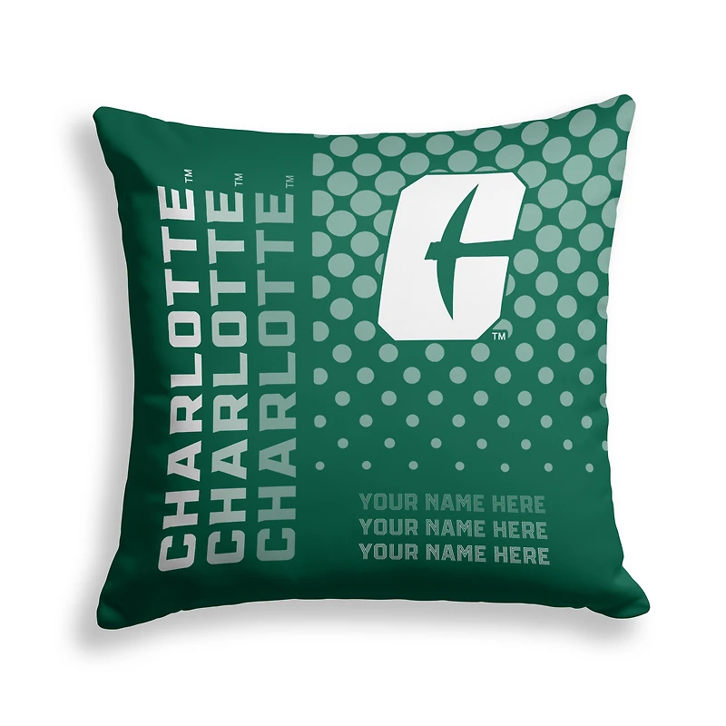 Pegasus Charlotte 49ers 18" x 18" Script Dot Fade Personalized Decor Pillow