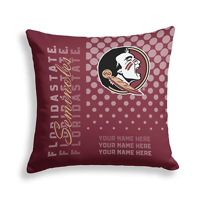 Pegasus Florida State Seminoles 18" x 18" Script Dot Fade Personalized Decor Pillow