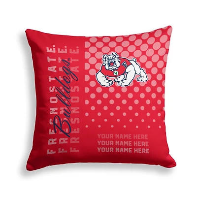 Pegasus Fresno State Bulldogs 18" x 18" Script Dot Fade Personalized Decor Pillow