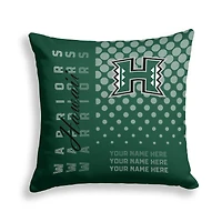 Pegasus Hawaii Rainbow Warriors 18" x 18" Script Dot Fade Personalized Decor Pillow