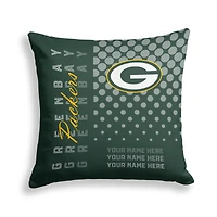 Pegasus Green Bay Packers 18" x 18" Script Dot Fade Personalized Decor Pillow