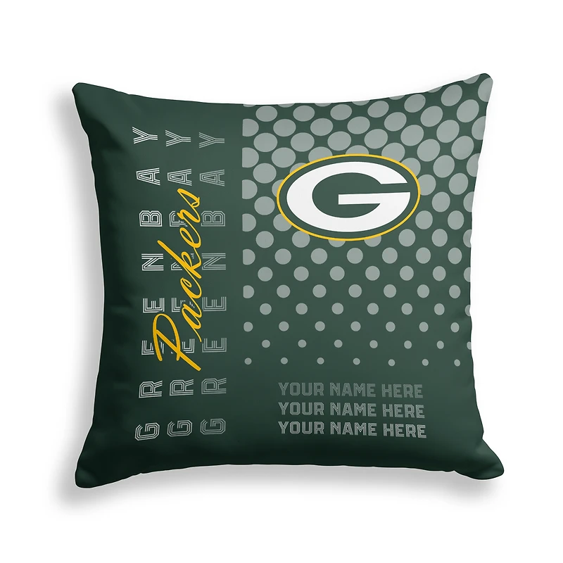 Pegasus Green Bay Packers 18" x 18" Script Dot Fade Personalized Decor Pillow