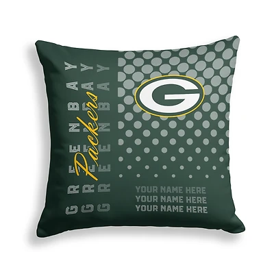 Pegasus Green Bay Packers 18" x 18" Script Dot Fade Personalized Decor Pillow