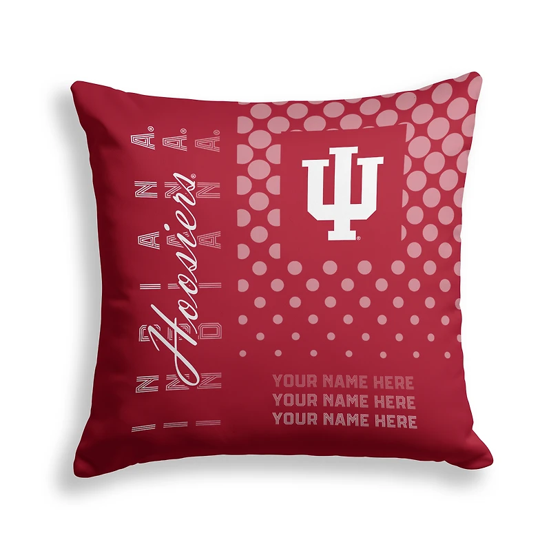 Pegasus Indiana Hoosiers 18" x 18" Script Dot Fade Personalized Decor Pillow