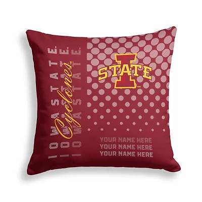 Pegasus Iowa State Cyclones 18" x 18" Script Dot Fade Personalized Decor Pillow