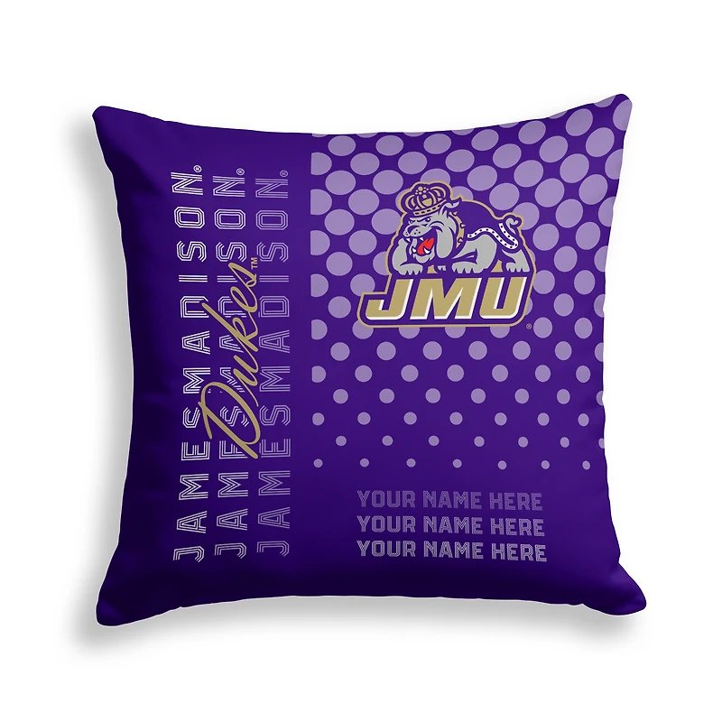 Pegasus James Madison Dukes 18" x 18" Script Dot Fade Personalized Decor Pillow