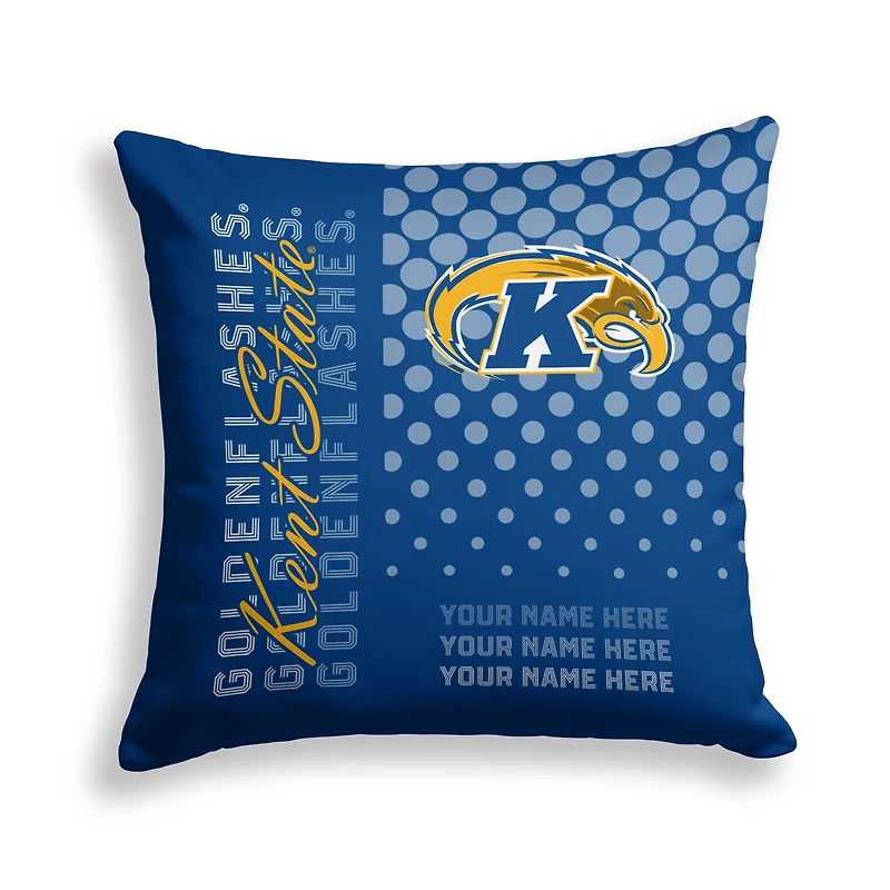 Pegasus Kent State Golden Flashes 18" x 18" Script Dot Fade Personalized Decor Pillow