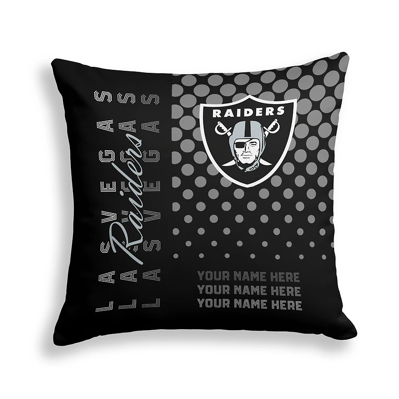 Pegasus Las Vegas Raiders 18" x 18" Script Dot Fade Personalized Decor Pillow