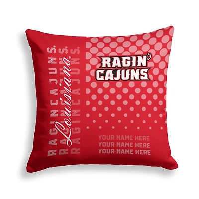 Pegasus Louisiana Ragin' Cajuns 18" x 18" Script Dot Fade Personalized Decor Pillow