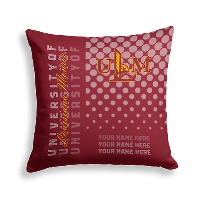 Pegasus ULM Warhawks 18" x 18" Script Dot Fade Personalized Decor Pillow