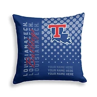Pegasus Louisiana Tech Bulldogs 18" x 18" Script Dot Fade Personalized Decor Pillow