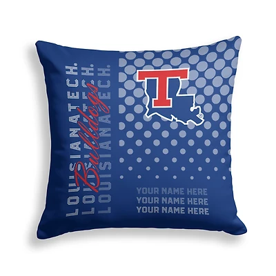 Pegasus Louisiana Tech Bulldogs 18" x 18" Script Dot Fade Personalized Decor Pillow