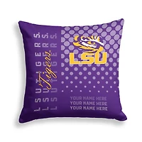 Pegasus LSU Tigers 18" x 18" Script Dot Fade Personalized Decor Pillow
