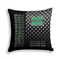 Pegasus Marshall Thundering Herd 18" x 18" Script Dot Fade Personalized Decor Pillow
