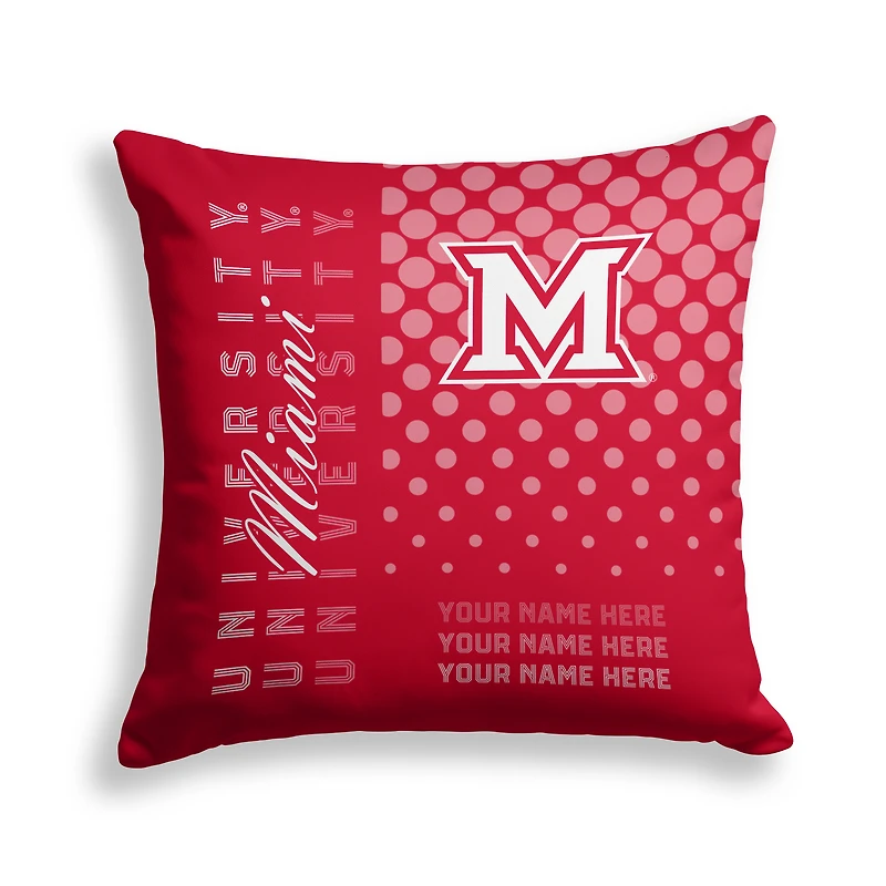 Pegasus Miami University RedHawks 18" x 18" Script Dot Fade Personalized Decor Pillow
