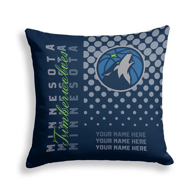 Pegasus Minnesota Timberwolves 18" x 18" Script Dot Fade Personalized Decor Pillow